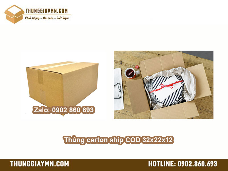 Thùng carton ship COD 32x22x12