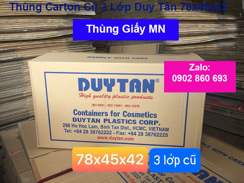 Thùng Carton Cũ 3 Lớp Duy Tân 78x45x42 Thùng Carton Cũ 3 Lớp Duy Tân 78x45x42